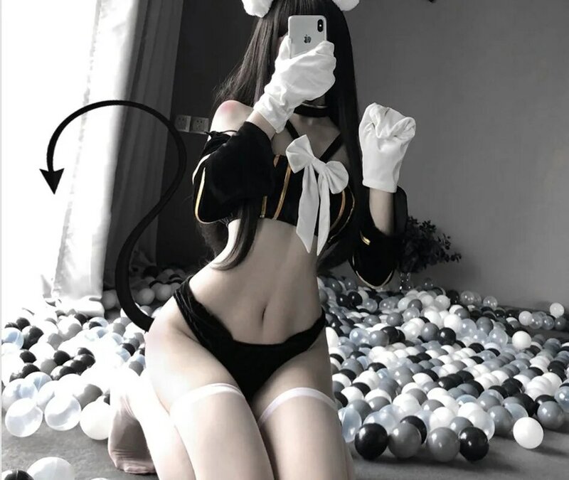 여자를위한 귀여운 Cos 정장 일본 애니메이션 코스프레 여자의 란제리 세트 기모노 의류 마녀 유니폼 멋진 섹시한 토끼 의상
