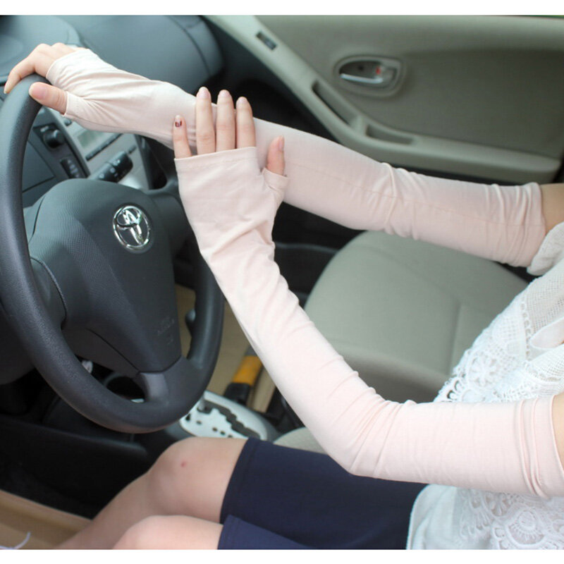 Summer long modal sunscreen sleeves ladies thin cool breathable and sweat-absorbent sports driving and riding