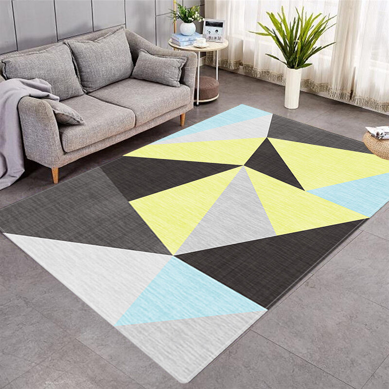 Motivi geometrici tappeto stampato s soggiorno domestico stampa 3D minimalismo decorazione della stanza tappeto 3d tappeto piccolo lavabile antiscivolo