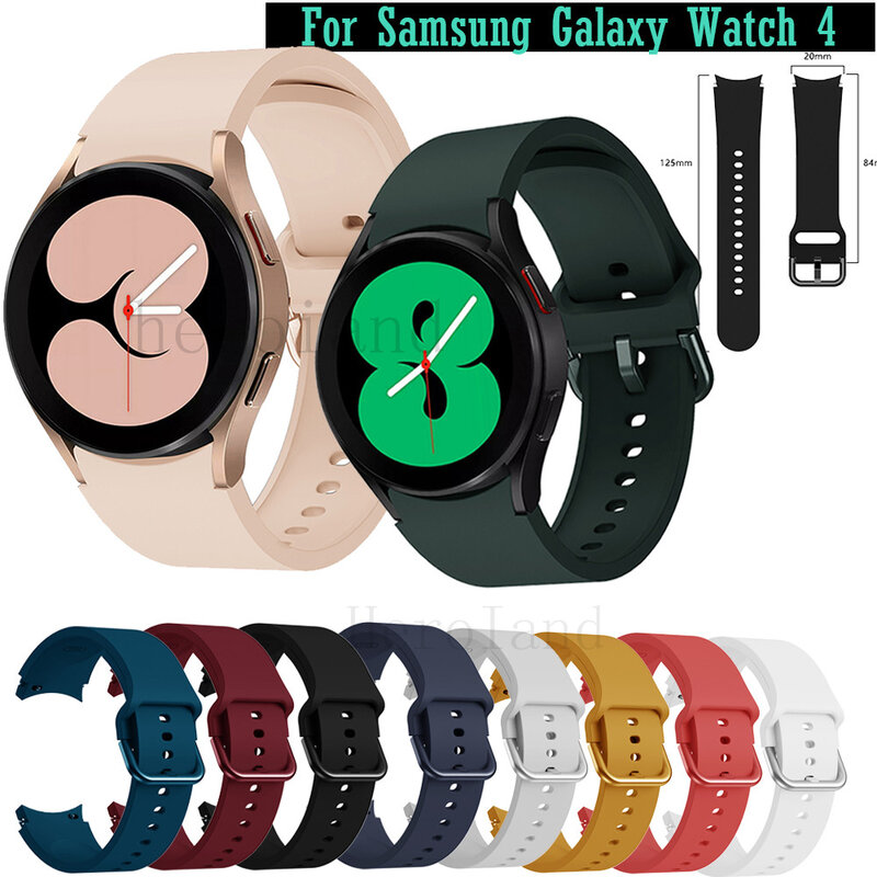Correa de silicona para reloj inteligente, pulsera clásica de 20mm para Samsung Galaxy Watch 6, 5, 4, 40mm, 44mm, 43mm, 47mm