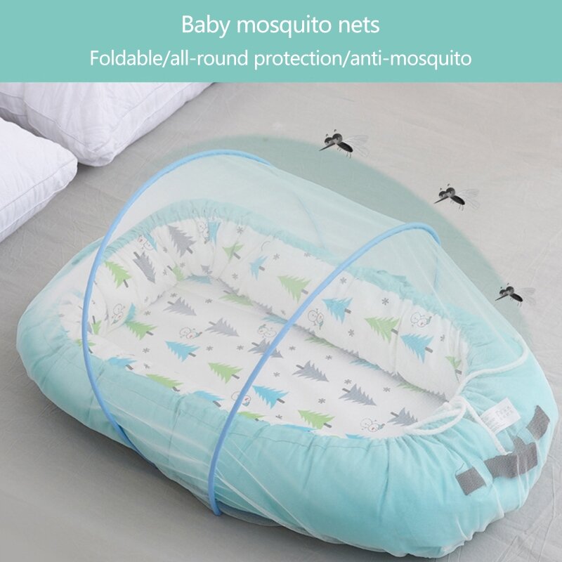 77hd bebê berço mosquitos net portátil dobrável infantil cama dossel rede dobrável dormir berço inseto net tenda
