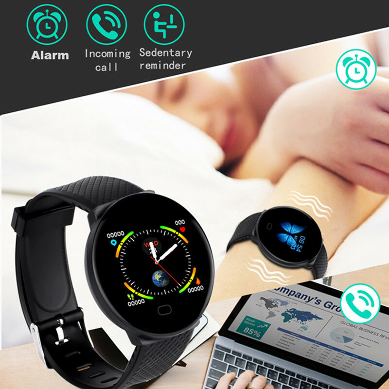 Reloj inteligente Abay 2019 para hombre, podómetro deportivo, rastreador de Fitness, Monitor de ritmo cardíaco, reloj para mujer, para iphone, Android, IOS