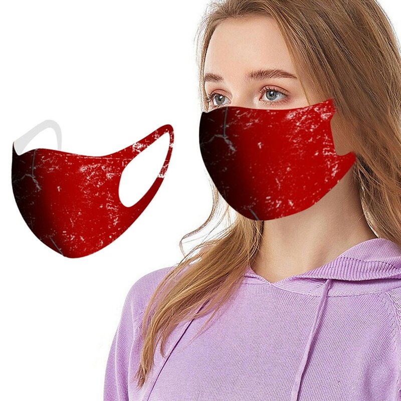 Kobiety maska do twarzy modne jedwabne modny nadruk uszne osłona na usta chroniące przed kurzem, oddychające maski nadające się do prania wielokrotnego użytku