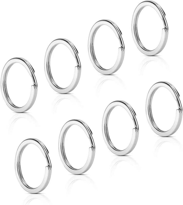 20 teile/los Edelstahl Schlüssel Ring Schlüssel Kette Ring 15/20/23/25/28/30mm Stahl Runde Flache Linie Split Ring DIY Keychain Erkenntnisse