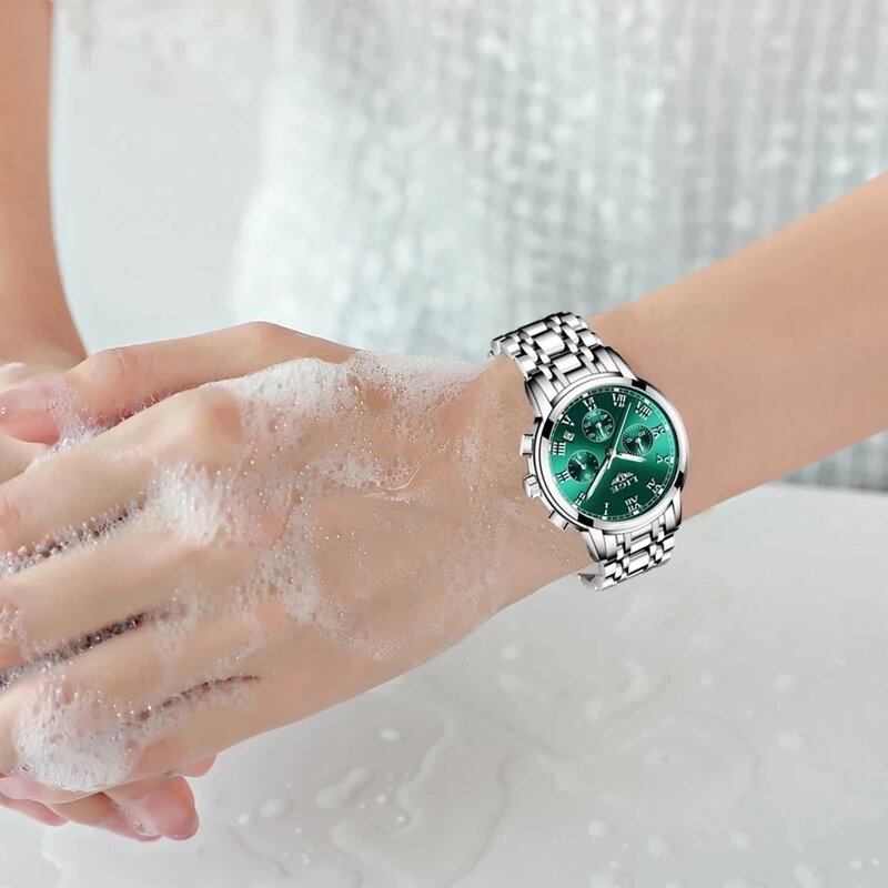 LIGE-Relojes de pulsera de acero para mujer, accesorio de lujo, creativo, de cuarzo, resistente al agua, 2024