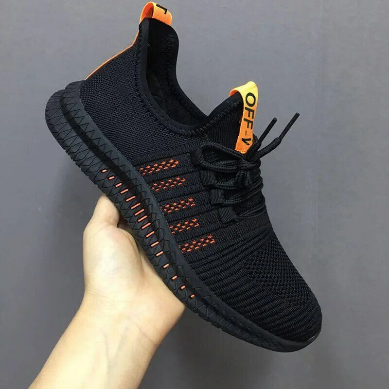 New Black Breathable Runner Sports Sneakers Men's Leisure Breathable Mesh Outdoor Fitness Running Sport Non-slip Sneakers Shoes