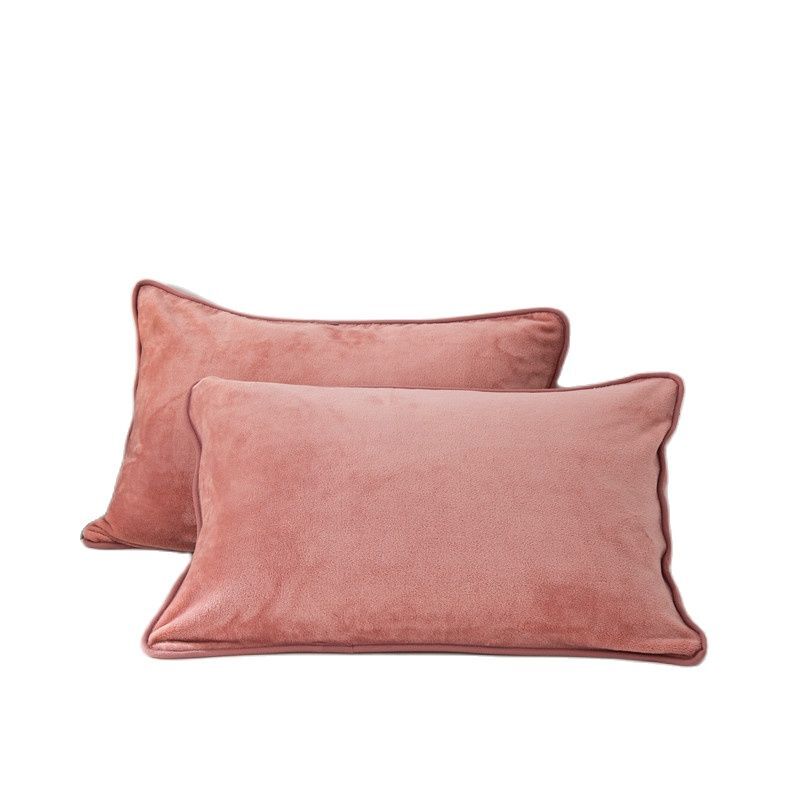 Luxo veludo fronha 48x74cm cor sólida macio pele fronha travesseiro capa de cama flanela tecido quente e suave