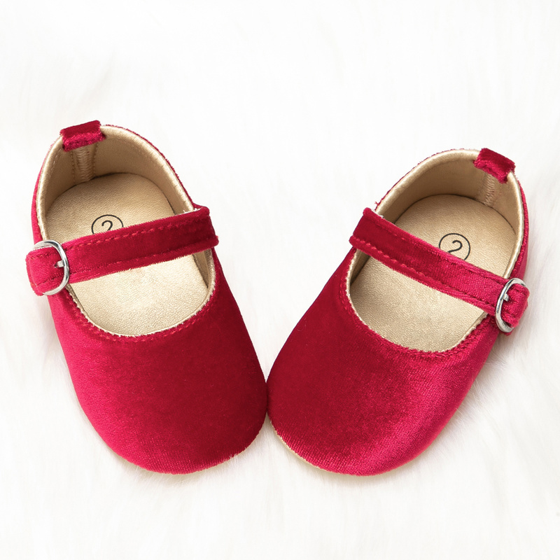 Sepatu Bayi Perempuan Baru 2021 Sepatu Pertama Berjalan Putri Merah Muda PU Antiselip Alas Katun Balita Sepatu Buaian Kilat Sepatu Mokasin Bayi