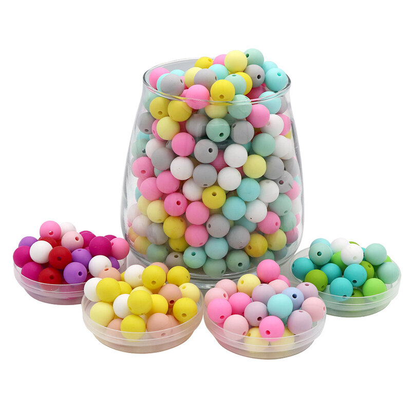 BOBO.BOX 50Pcs Round Silicone Beads 9mm Perle Silicone Teething Beads For Jewelry Making Baby Products DIY Silicone Kralen Beads
