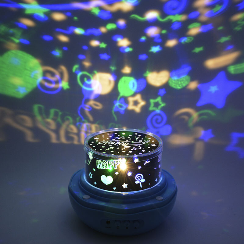 Nuovo esotici led del fiore della stella lampada del proiettore Sogno Rosa Lampada Da Tavolo USB rotante proiettore stella della luce di notte