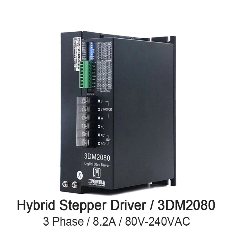 Jmc-driver digital de passo com motor, 2 fases, 2dm2280, 3 fases, 3dm2080, 80-240vac, 8.2a, adapta 220v, ac, motor 110, suporte