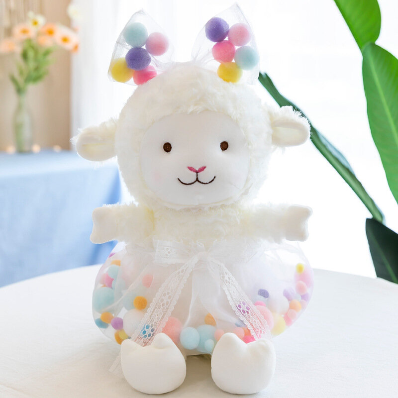 Bonito nova saia doce ovelhas macio travesseiro de pelúcia confortável alta qualidade calmante boneca fashione bonito decorar presente aniversário
