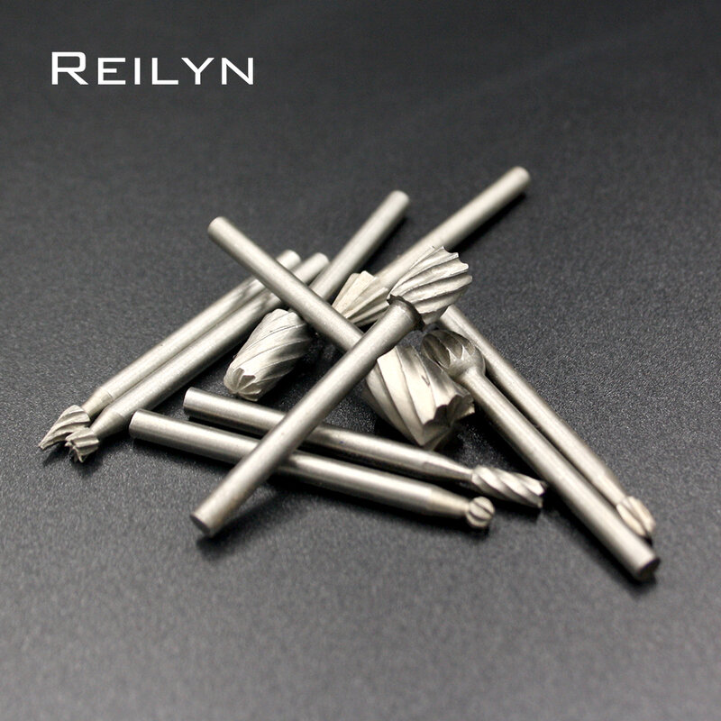 Free Shipping  10pcs Woodworking Milling Cutter Woodworking Graver Carver Bits Rotary File Set for Dremel/Rotary Tool