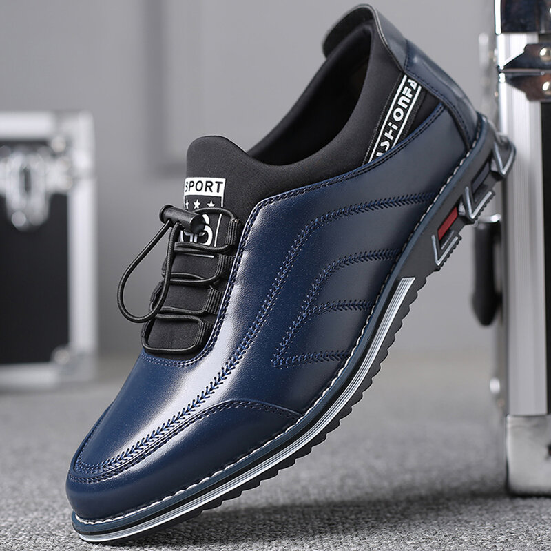 Wysokiej jakościowy duży rozmiar obuwie męskie biznes wiosna moda mężczyźni obuwie gorąca sprzedaż oddychające niebieskie obuwie męskie czarne