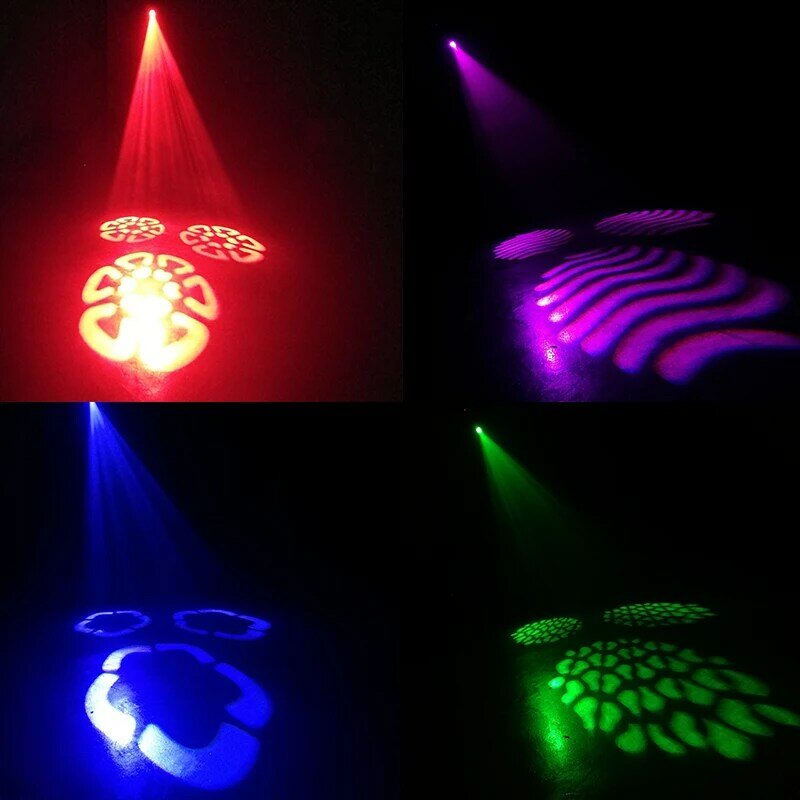 Foco de luz LED con cabezal móvil, Gobo/patrón de rotación, enfoque Manual con controlador DMX para proyector, iluminación de escenario de discoteca y Dj, 60W