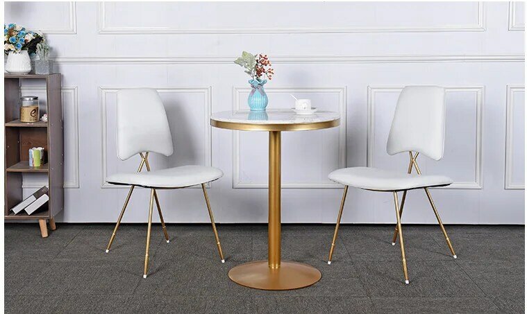 Mesa de centro y silla de ocio, combinación de red de mármol, restaurante, pequeña mesa redonda, mesa de tienda de té con leche