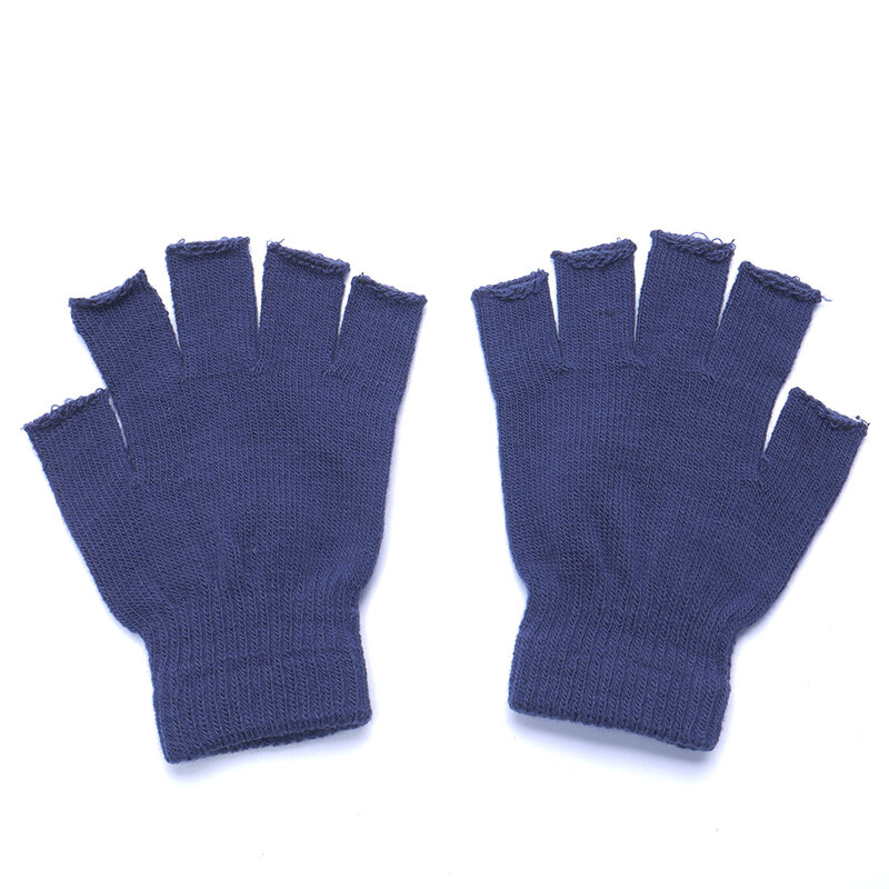 2PCs Unix Halbhand Stricken Magie Handschuhe Winter Einfarbig Halbe Finger Warme Handschuhe für Frauen Männer Exquisite Geschenk für freunde