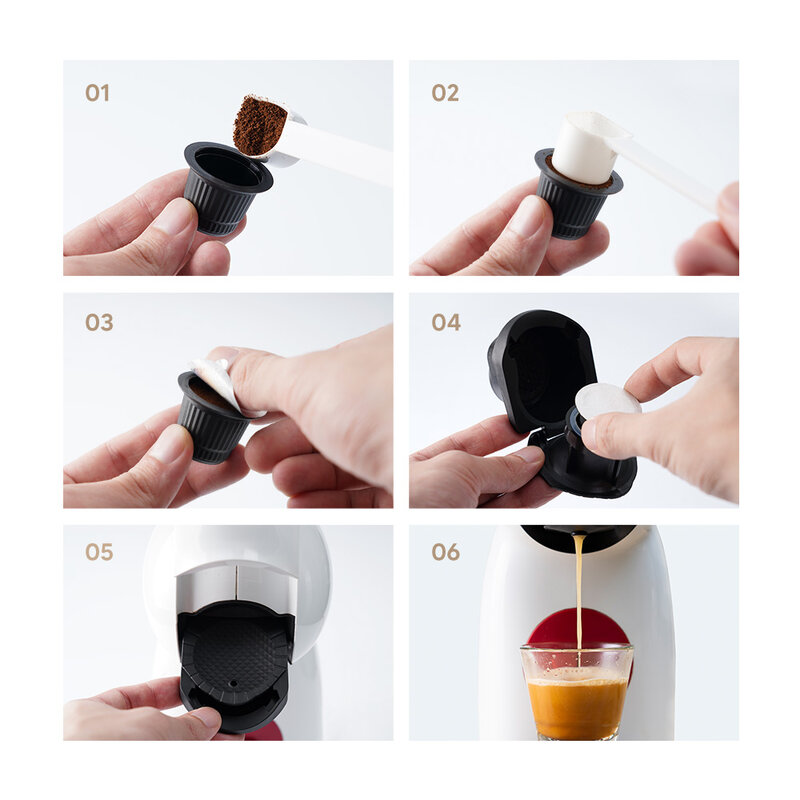 محول كبسولات قابلة لإعادة الاستخدام لكبسولة قهوة من Dolce Gusto محول متوافق مع ملحقات آلة القهوة Genio S Piccolo XS