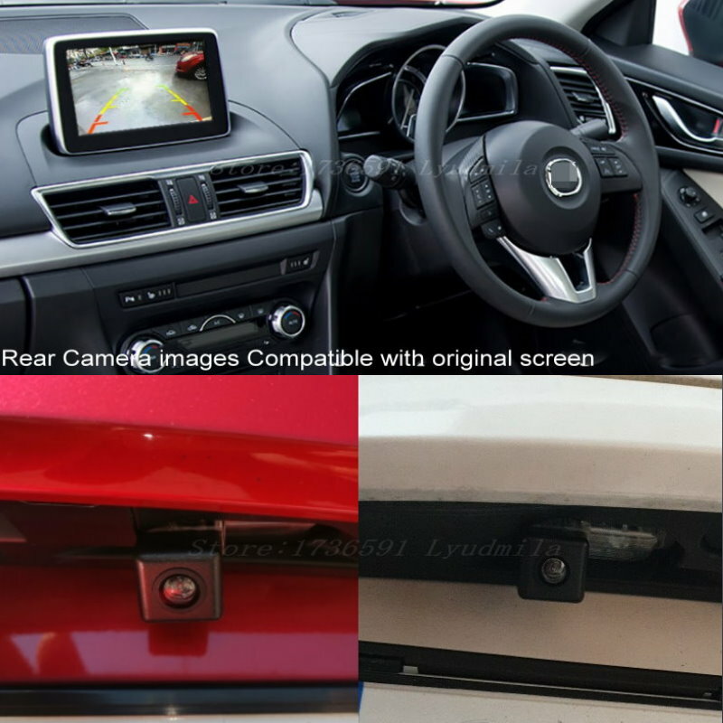 Câmera de visão traseira para Mazda 3 Hatchback, compatível com alta qualidade, tela OEM, BM BN 2014 2015 2016 2017 2018