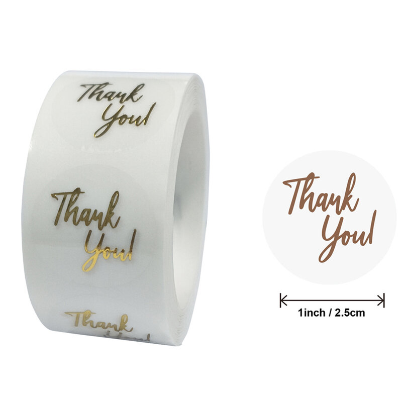 50 Labels 1inch Clear Gold Foil Thank You Stickers For  Wedding Pretty Gift Cards Envelope Sealing Label Stickers