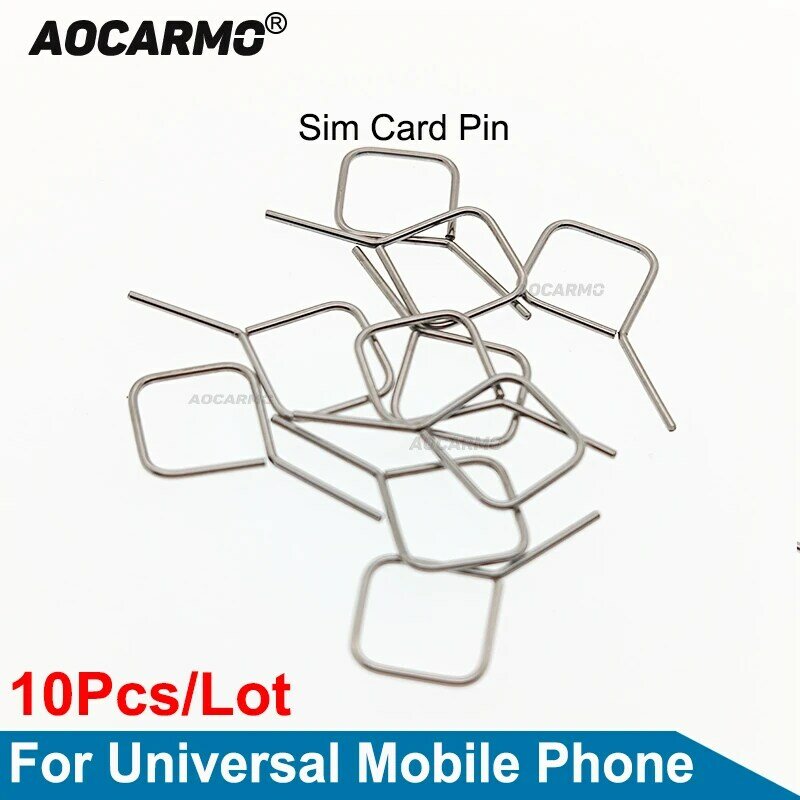 Aocarmo – plateau de carte Sim, broche ouverte, outil de clé pour Xiaomi, iPhone, Huawei, téléphone portable universel, 10 pièces
