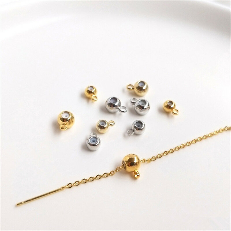 Group perle en or 18 carats, perles coupées en croix, perles dispersées, ficelle de bricolage, bijoux, blanc et or rose
