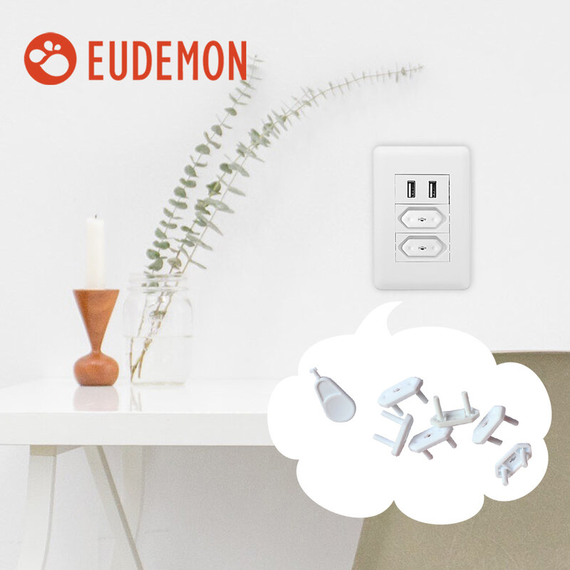 EUDEMON – couvercle de protection ABS pour prise de courant, protection Anti-électrique pour bébé, double sécurité, chili/brésil, 20 pièces