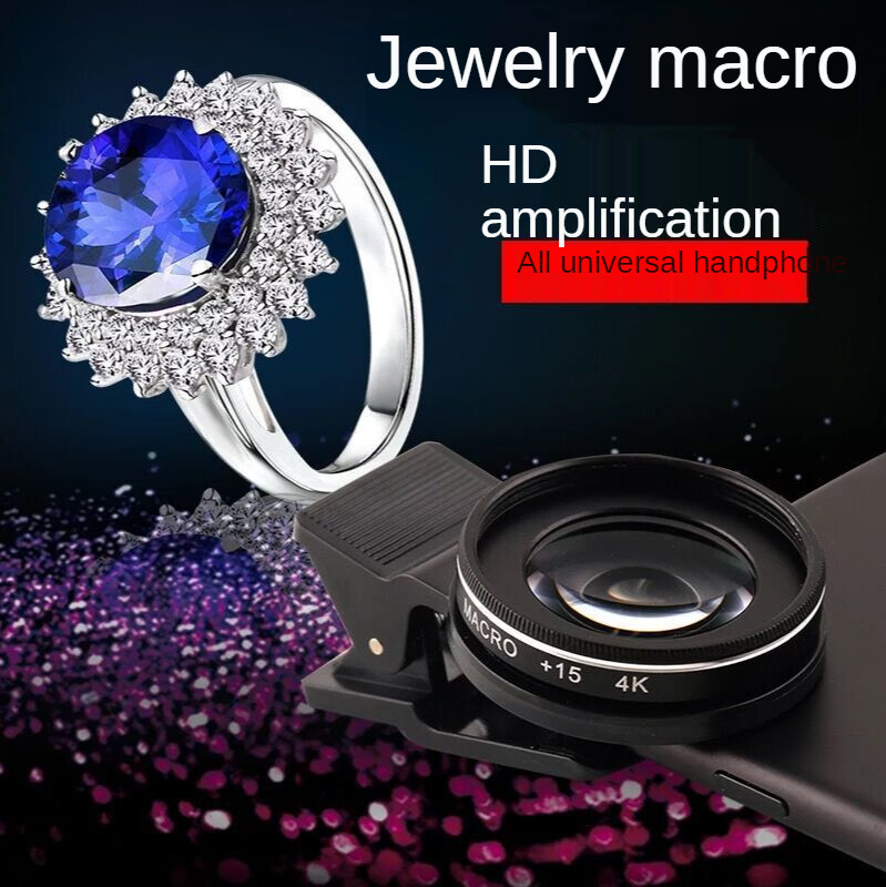 Lensa Foto Perhiasan Berlian Lensa Makro 37Mm Tanaman Bulu Mata Pemotretan HD 15x