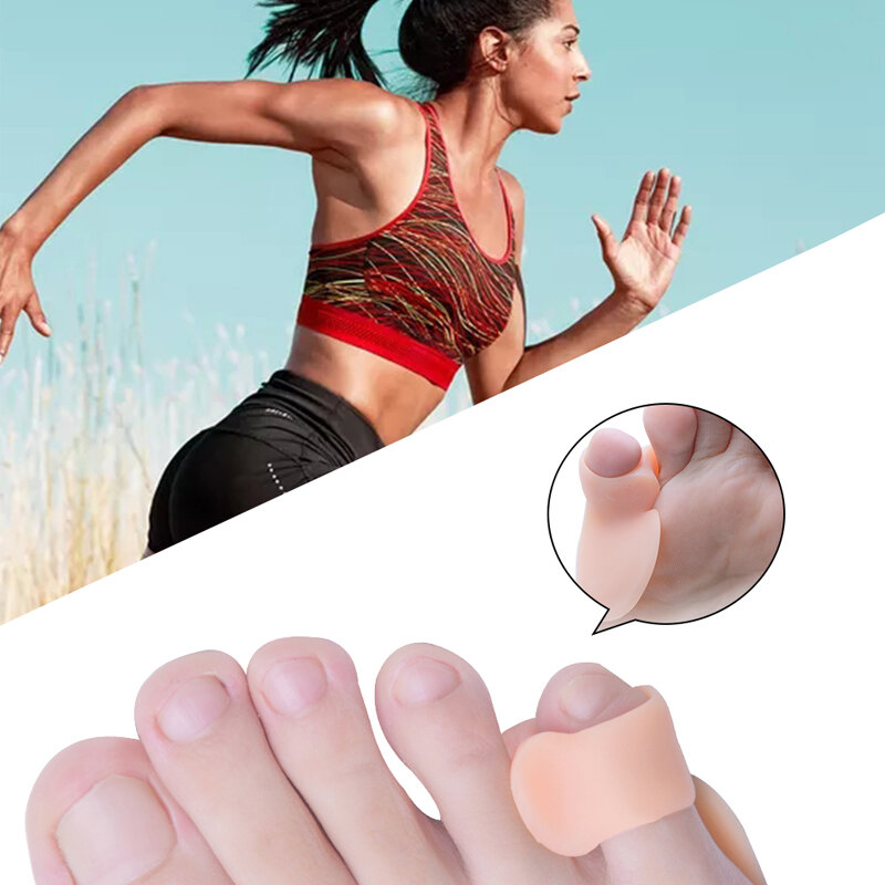 Separador de dedos pequeños de Gel de silicona suave, herramienta para el cuidado de los pies, ortesis Hallux Valgus, protege los dedos de los pies, almohadilla alisadora de superposición de hueso, 2 uds.