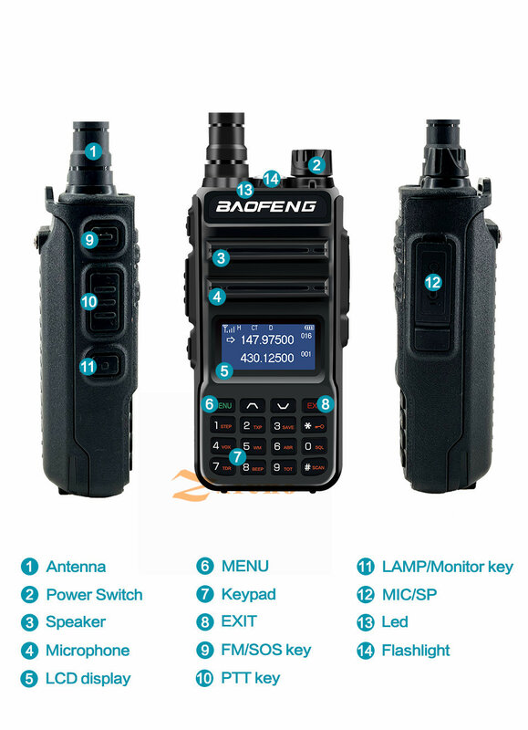 Рация BaoFeng UV10R Pro 10 Вт, передатчик дальнего радиуса действия, двухсторонняя радиосвязь VHF UHF 136-174 МГц 400-520 МГц, двухдиапазонный