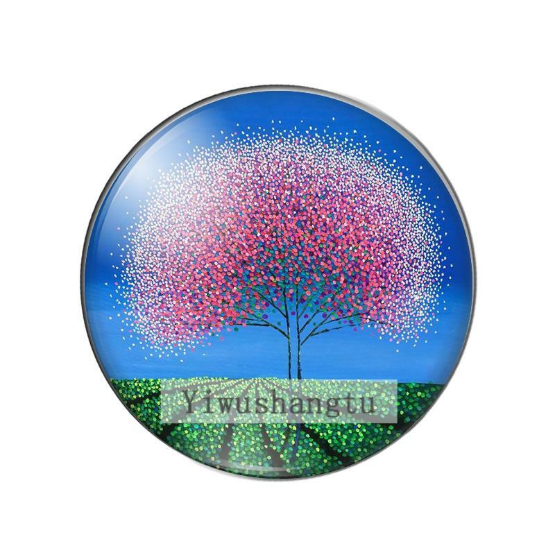 Nowe kolorowe magiczne drzewo życia 8mm/10mm/ 12mm/okrągłe zdjęcie szkło cabochon demo płaskie powrót dokonywanie ustaleń ZB0543