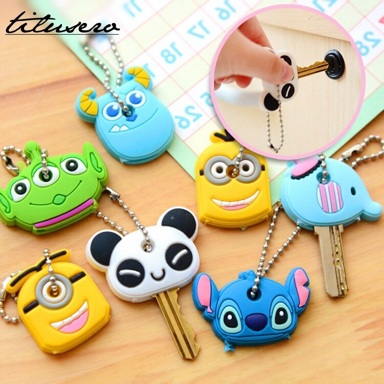 1PCS Cartoon Silicone Protective Key Case Cover For key Control Dust Cover Holder Organizer Home Accessories F030