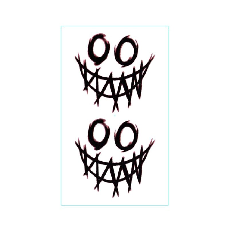 Y1UF Хэллоуин временная татуировка наклейка клоун страшное рот смешные лица наклейки Вечерние