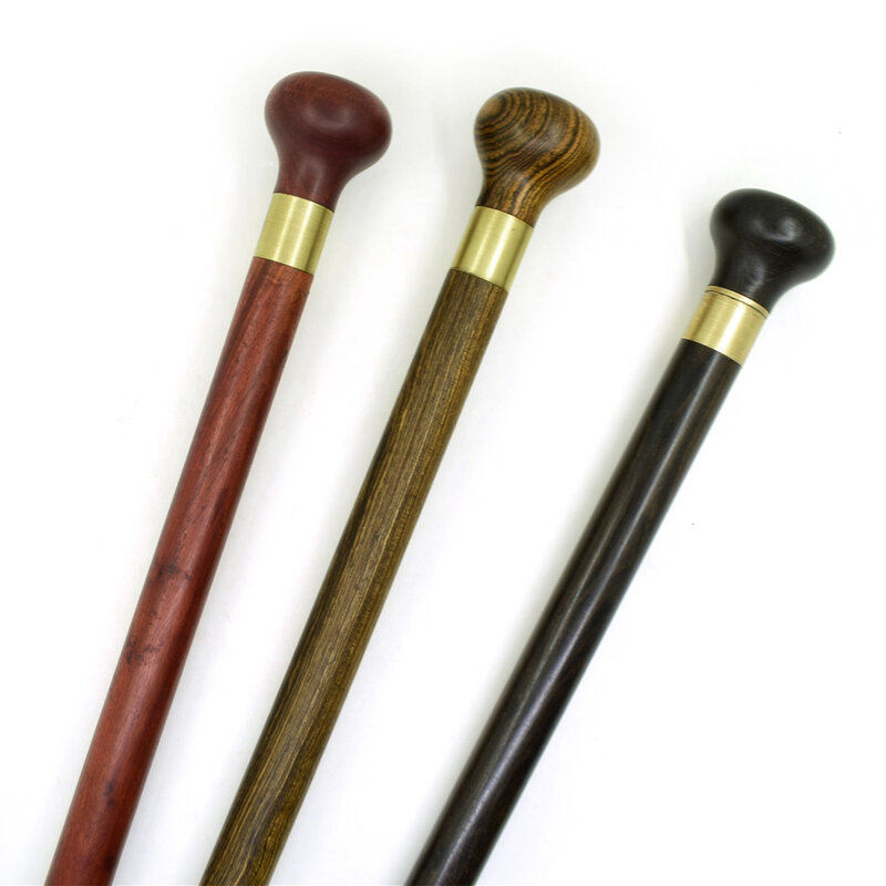 Wooden Walking Cane Stick Foldable Vintage Wood Round Head Canes 3-Sections Gentle Travel Walking Gentleman Stick Portable