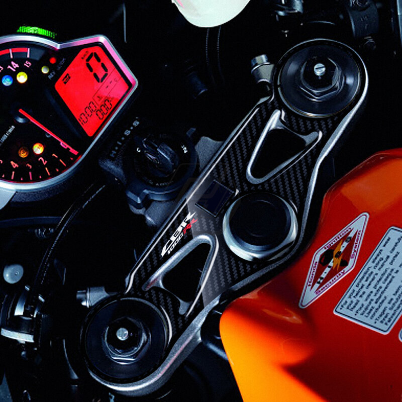 Untuk Honda CBR1000RR 2008-2016 3D Pelindung Tiga Kuk Atas Tampak Karbon
