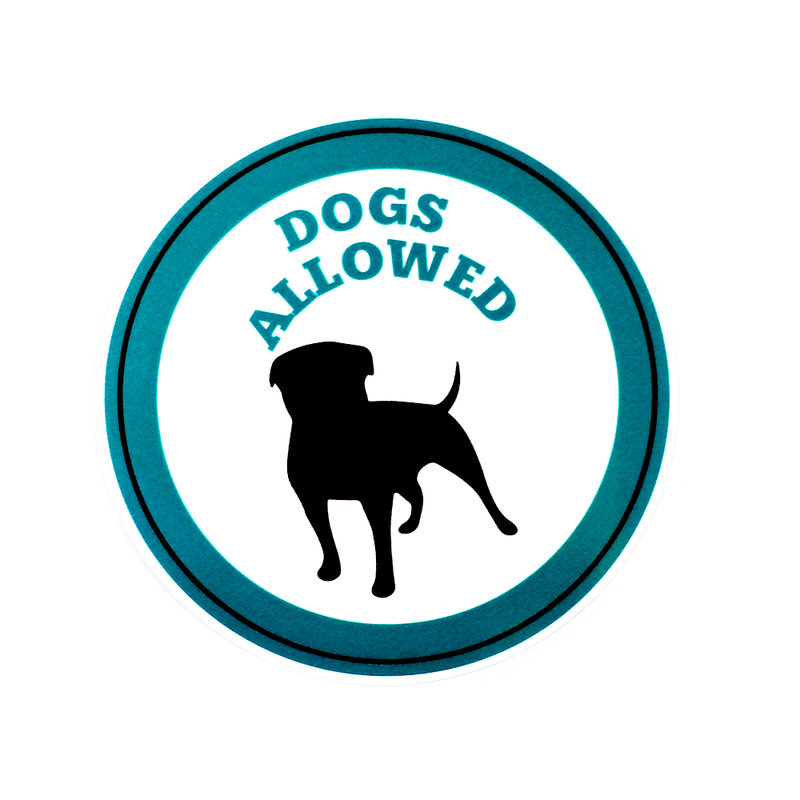 13Cm * 13Cm Stiker Mobil Peringatan Hewan Diperbolehkan Anjing Kreatif Kepribadian Pvc Menarik Dekorasi Stiker Tubuh Sangat Indah
