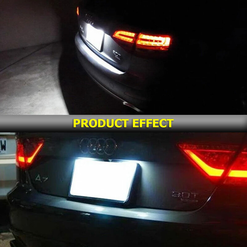 2x Canbus bez błędu LED oświetlenie tablicy rejestracyjnej dla Audi A5 A7 A4 Q5 S4 S5 TT 2008-2012  led tablica rejestracyjna lampki LED światła wymienić OEM 8T0943021 Xenon biały