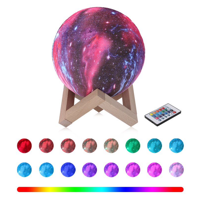 3D Print Star Maan Lamp Led Galaxy Lamp 3/16 Kleurverandering Touch Afstandsbediening Led Night Light Home Decor Creatieve kids Gift