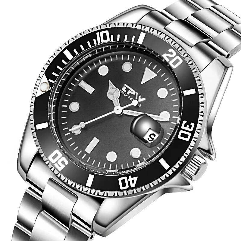 TPW Business Uhren mit Edelstahl armband japanische Quarz werk Uhr Top Marke Relogio Masculino