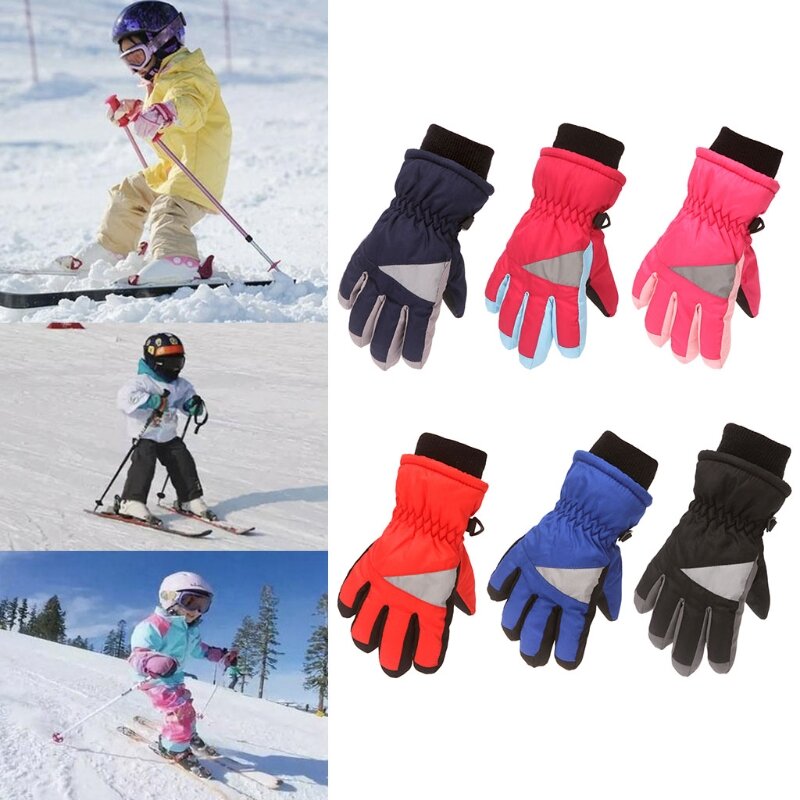 Dzieci narciarstwo rękawiczki rowerowe maluch grube ciepłe rękawiczki wodoodporne wiatroodporne Outdoor Sports rękawice snowboardowe dla dziecka G99C