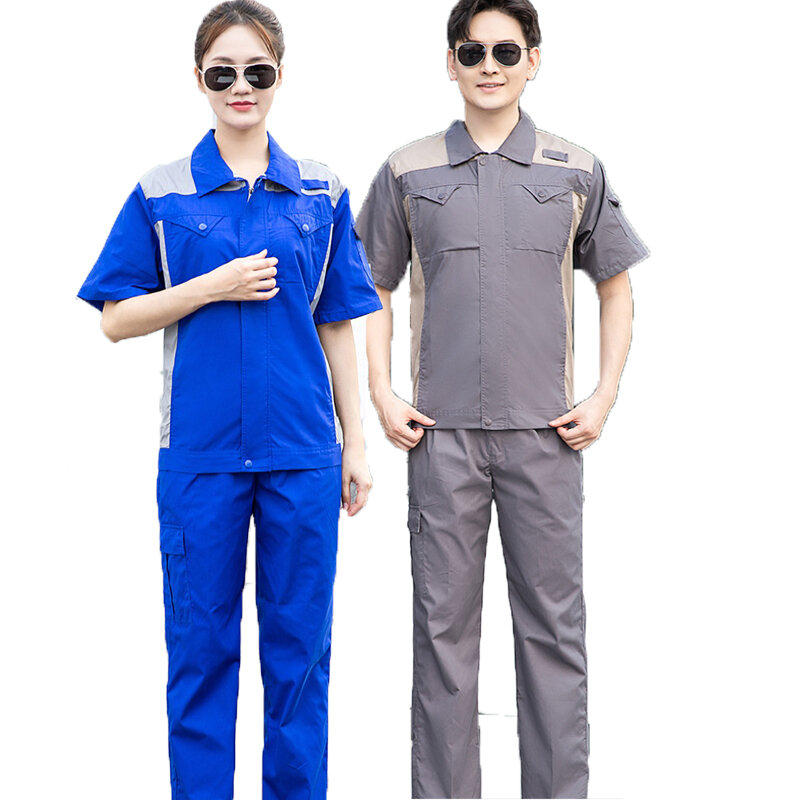Vestuário de trabalho para homens mulheres macacão workmen uniformes de trabalho oficina do carro verão trabalho ternos algodão armazém mecânico