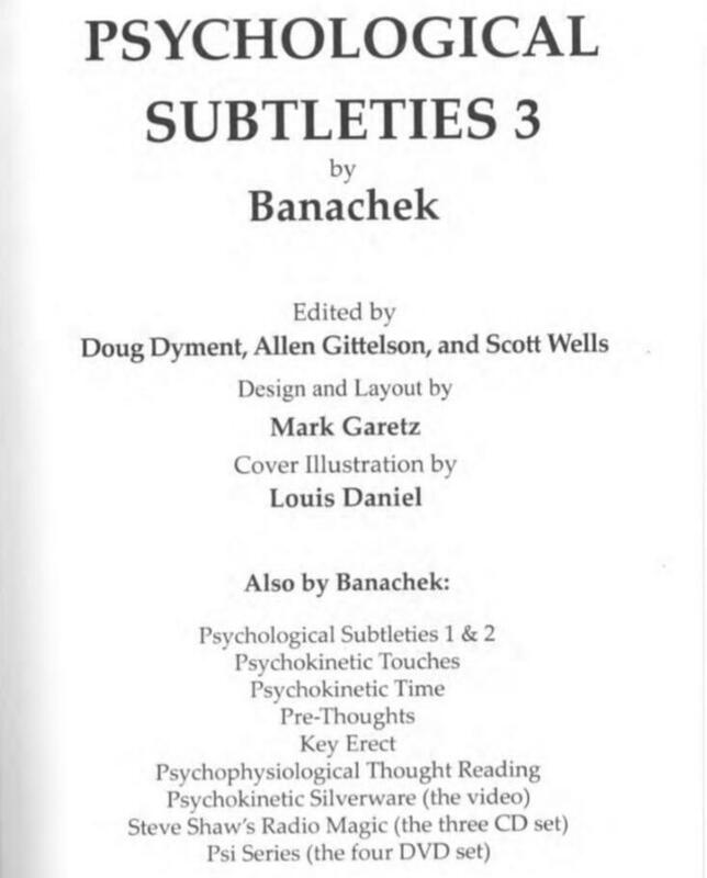 Sottigliezze psicologiche da Banachek 1-2-3 TRUCCHI di MAGIA-MAGIA