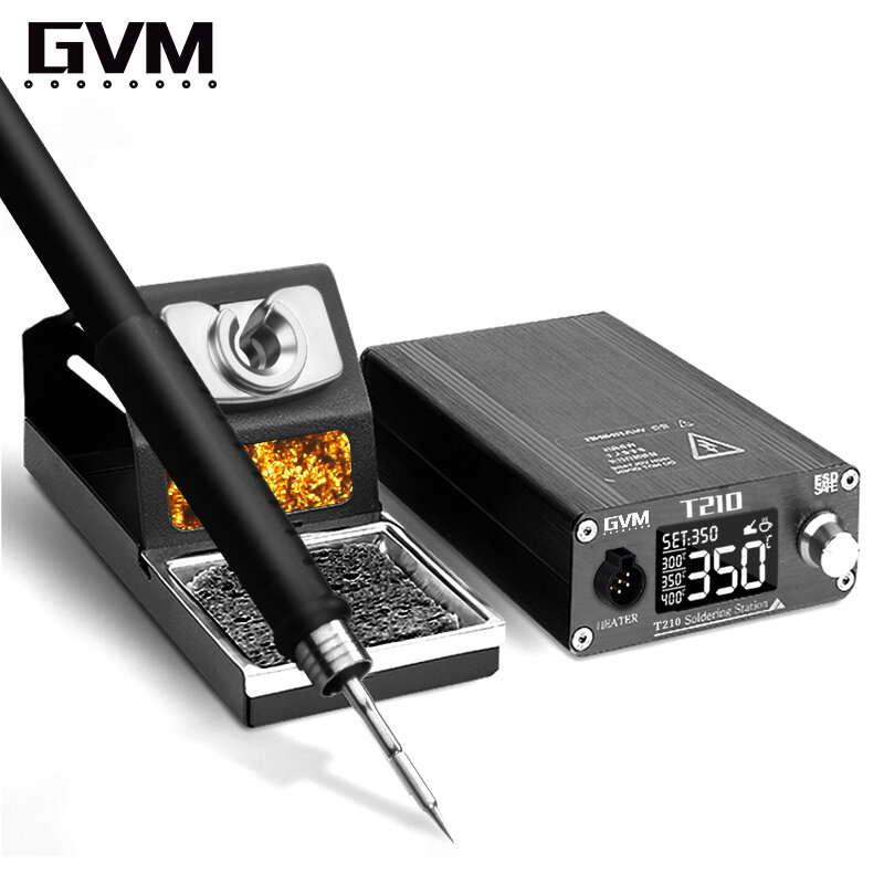 Автоматическая паяльная станция GVM T210 с быстрым подогревом и функцией автоматического плавления олова в режиме сна 2S