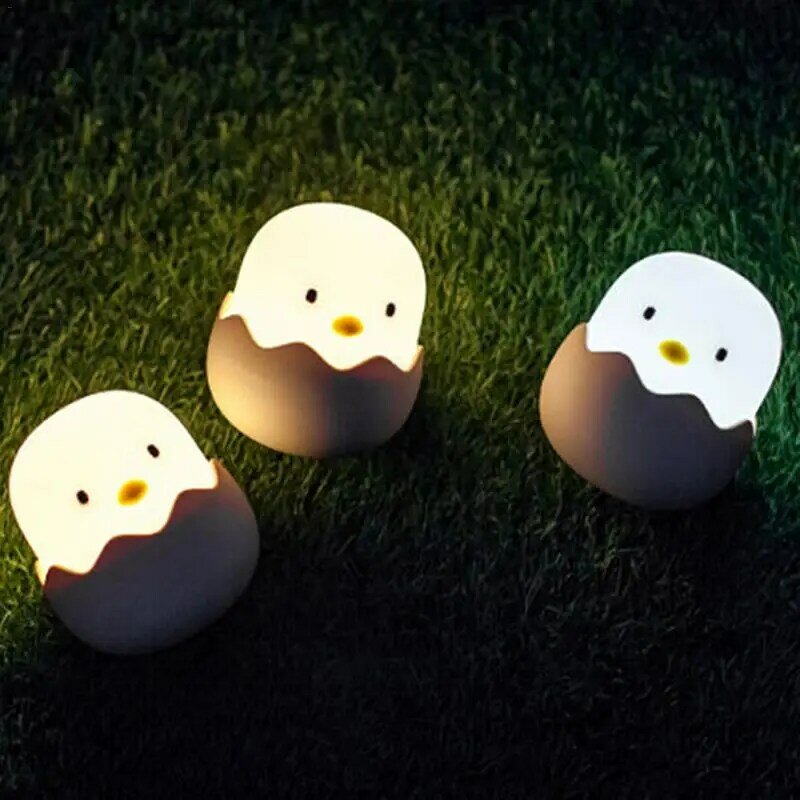 Silicone LED Night Light com Sensor de Toque, ovo de galinha, carga USB, atmosfera romântica, lâmpada para criança, bebê, crianças