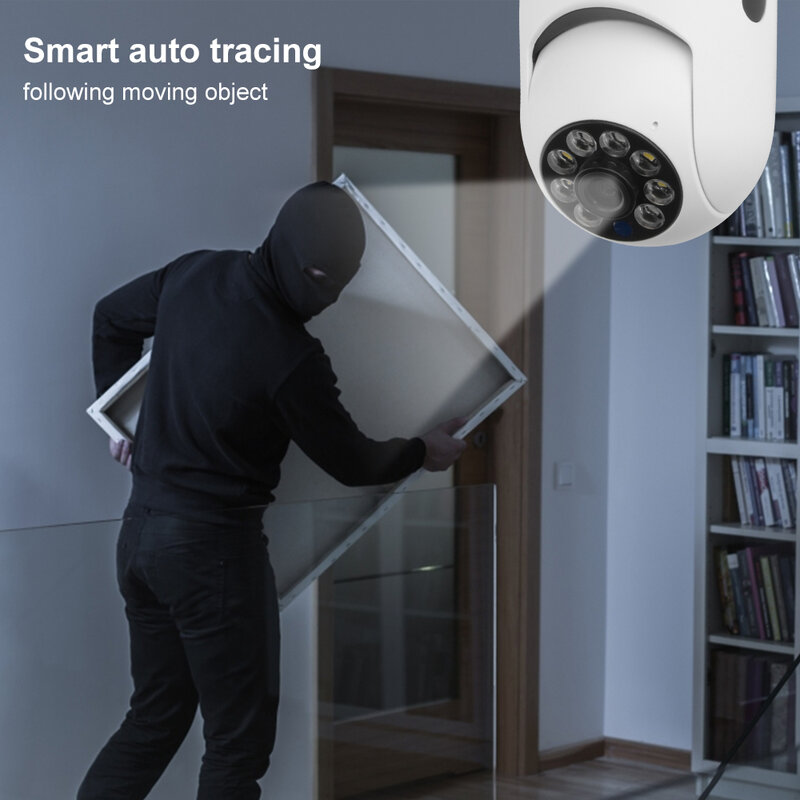 Caméra de Surveillance PTZ IP Wifi panoramique à 360 °, dispositif de sécurité domestique intelligent, avec Vision nocturne et détection de mouvement