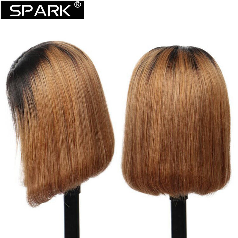 Прямые перуанские парики из натуральных волос на шнурках SPARK Ombre 1B/30