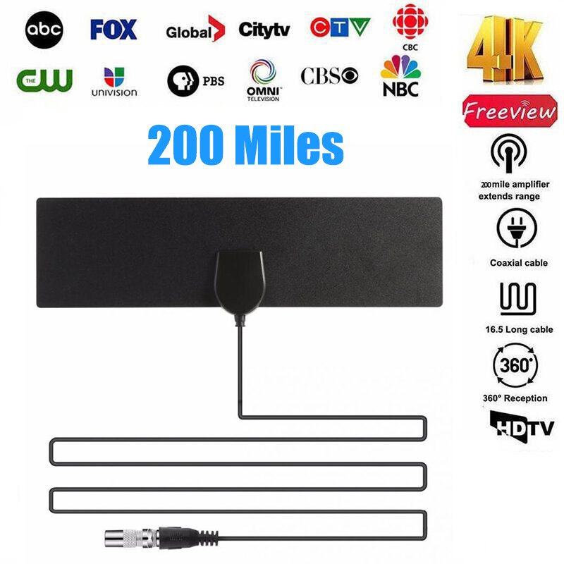 Smart intérieur HDTV antenne TV numérique DVB-T2 isdb 280 Mile gamme clair antenne parabolique câble tv récepteur aérien pour xiaomi Samsung