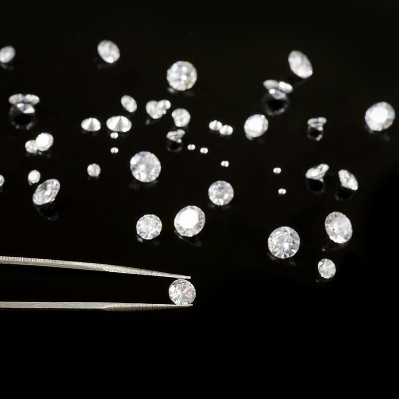 Juego de cabujones de circonia cúbica transparente de grado A, cabujones de diamante facetado para bricolaje, collar, anillo, decoración de joyería de 1mm,2mm,3mm,4mm,5mm, 50-80 unids/set