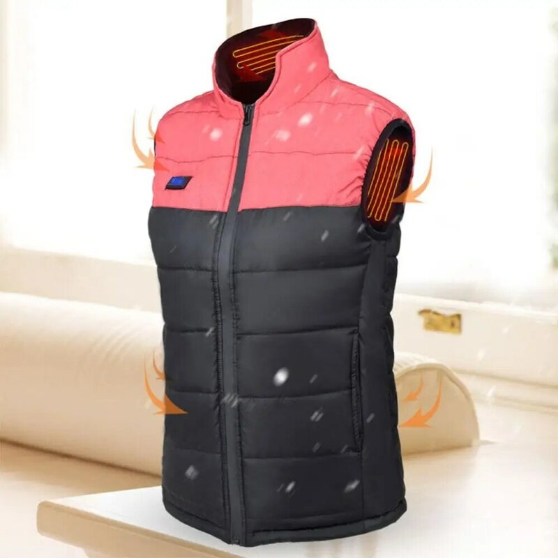 Parejas Chaleco de algodón de calefacción inteligente hombres mujeres exterior USB chaqueta infrarroja invierno chaleco térmico eléctrico Flexible senderismo