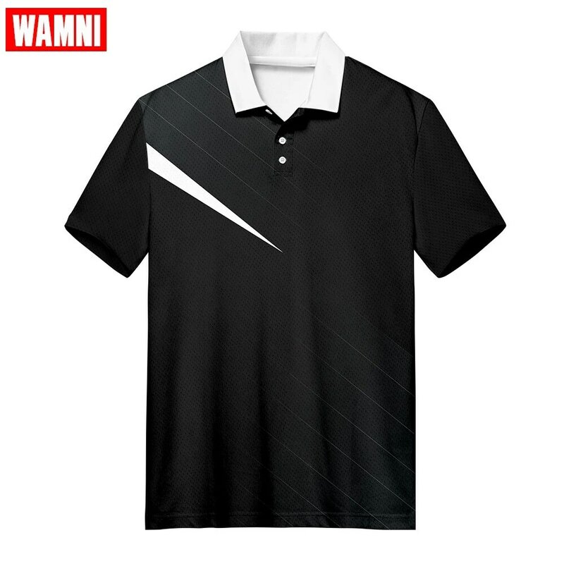 Wamni marca camisa casual moda preto masculino tênis de negócios halterofilismo esporte 3d harajuku 2019 novo turn-down colarinho